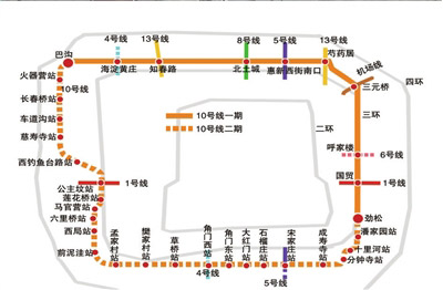 北京地铁10号线二期12月28日开工 2013年竣工